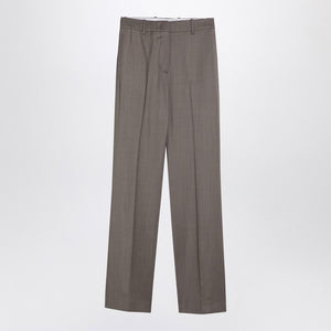 GOLDEN GOOSE Chic Light Grey Wool Trousers with Elegant Darts