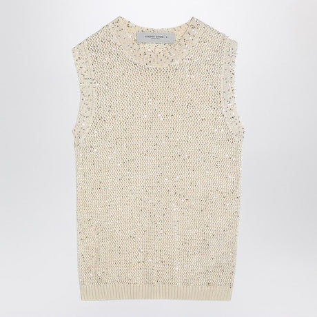 GOLDEN GOOSE Ivory Shimmer Knit Vest