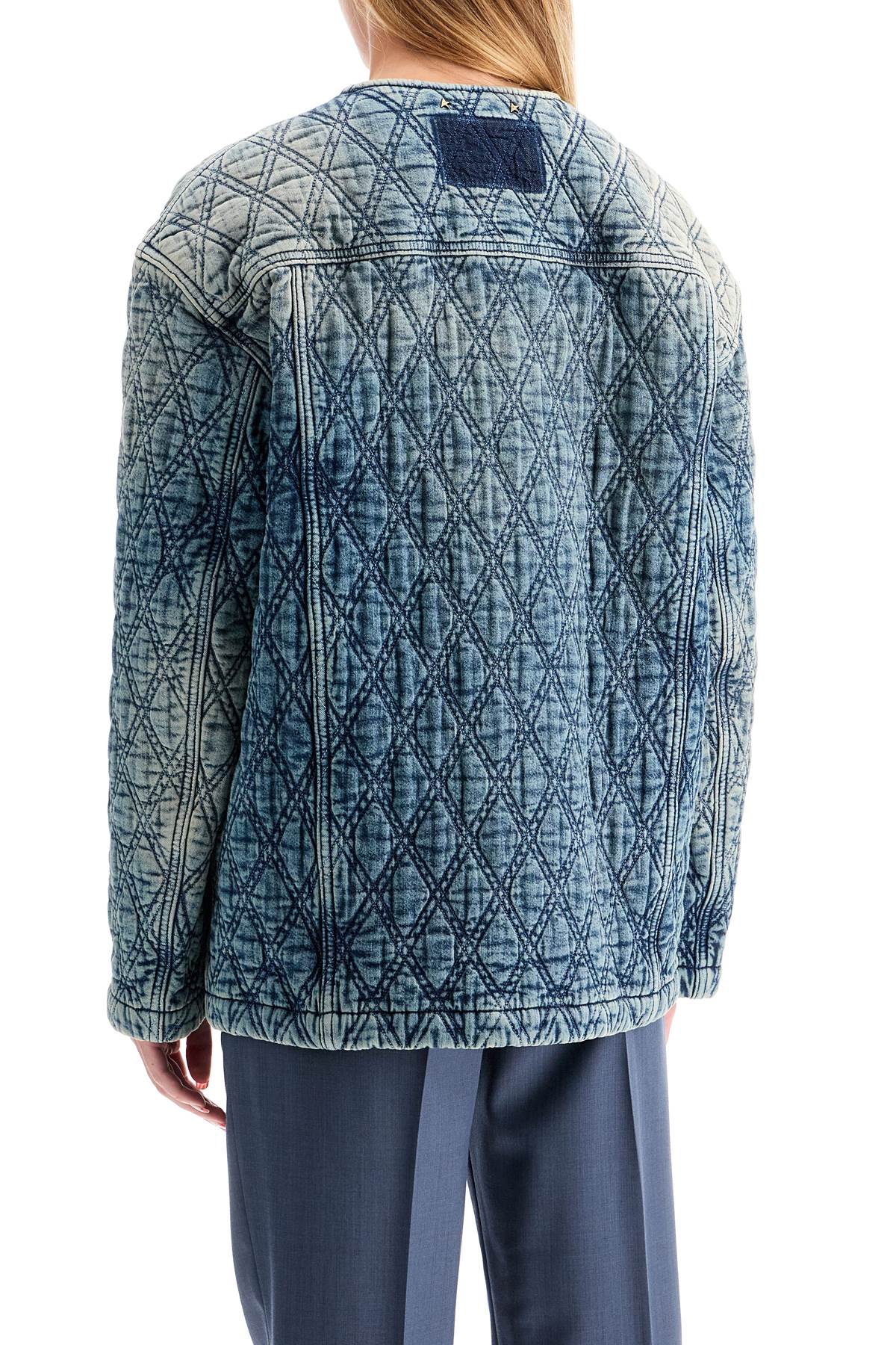 GOLDEN GOOSE Quilted Diamond Denim Jacket