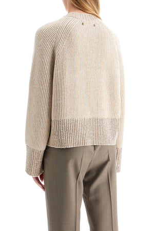 GOLDEN GOOSE Crystal-Embellished Boxy Wool Sweater