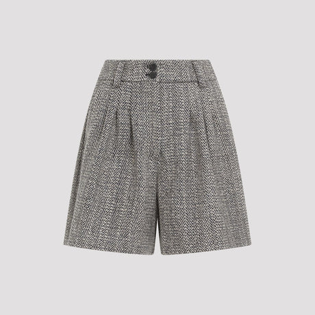 GOLDEN GOOSE Herringbone Pleated Mini Short Pants