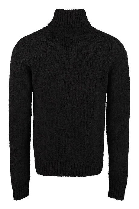 DOLCE & GABBANA Men's Black Virgin Wool Turtleneck Sweater