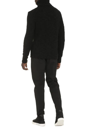 DOLCE & GABBANA Men's Black Virgin Wool Turtleneck Sweater