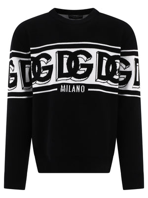 Black DOLCE & GABBANA Logo Sweater for Men