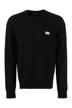 DOLCE & GABBANA Luxurious Black Wool and Cashmere Sweater for Men - FW23 Collection