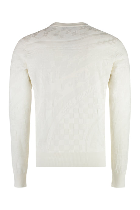 DOLCE & GABBANA Luxurious Ivory Men's Crew-Neck Sweater for FW23