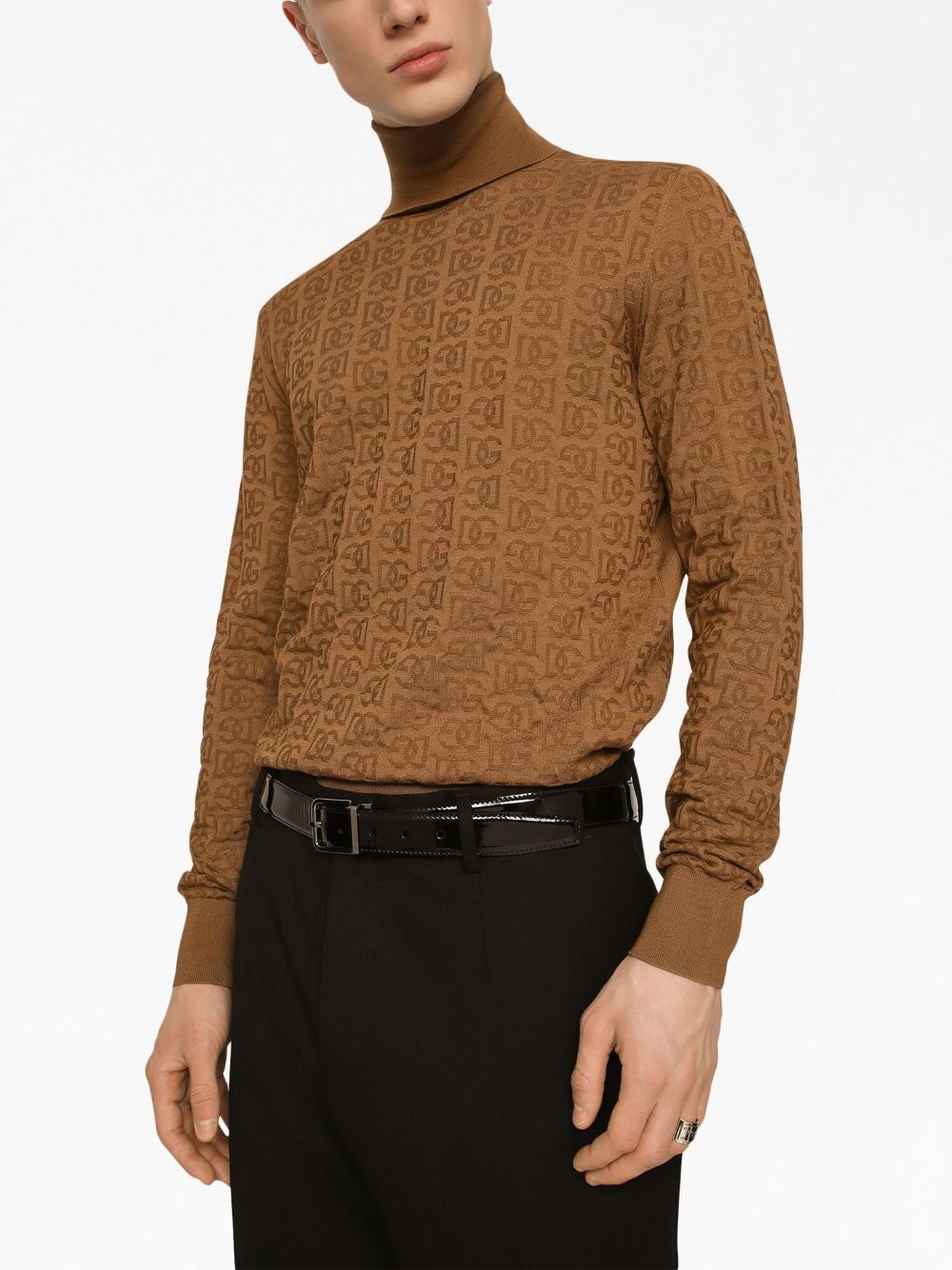 DOLCE & GABBANA 23FW Men's Brown Turtle Neck Sweater