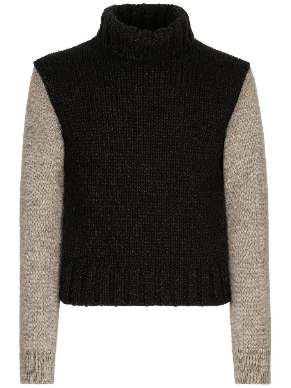 DOLCE & GABBANA Men's High-Neck Bicolor Wool Jumper - FW23