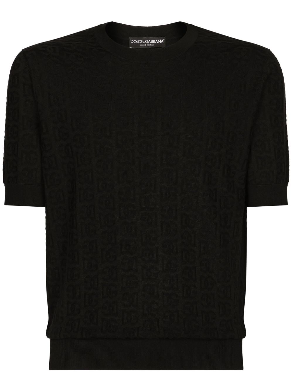 DOLCE & GABBANA Elegant Black Silk Crew Neck Top