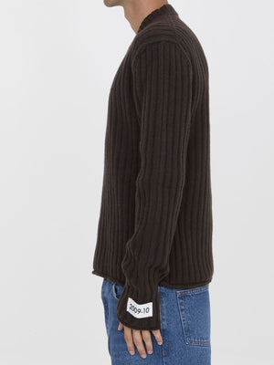 DOLCE & GABBANA Men's V-Neck Ribbed Wool Sweater