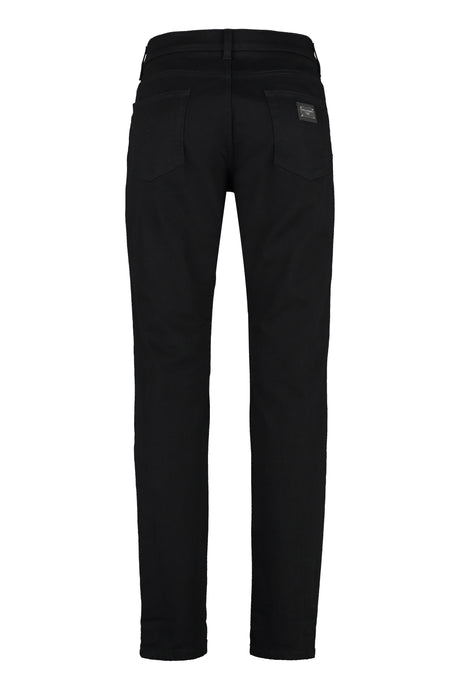 DOLCE & GABBANA Sleek Black Slim-Fit Stretch Jeans