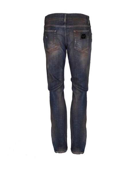 DOLCE & GABBANA Distressed Brown Jeans for Men in FW23 Season