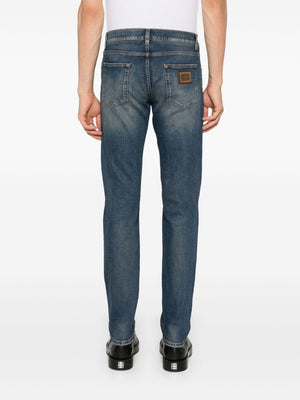 DOLCE & GABBANA SlimFit Logo Embossed Jeans