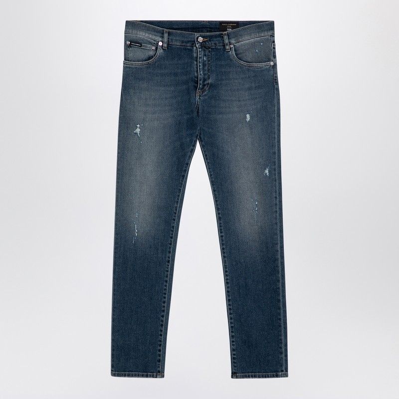 DOLCE & GABBANA 5-Pocket Slim Fit Distressed Jeans for Men