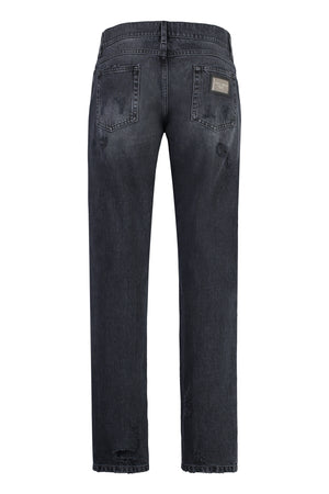 DOLCE & GABBANA Men's Black Distressed Jeans - SS24 Collection