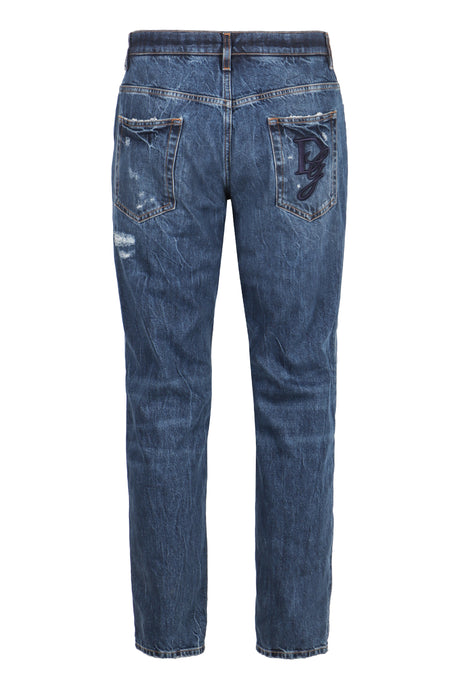 DOLCE & GABBANA Loose-Fit Distressed Denim Jeans for Men - FW24