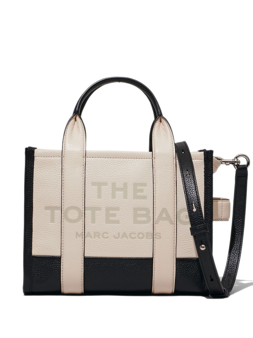 MARC JACOBS Small Ivory Multi-Colored Leather Tote with Logo Detail – SS24 Collection