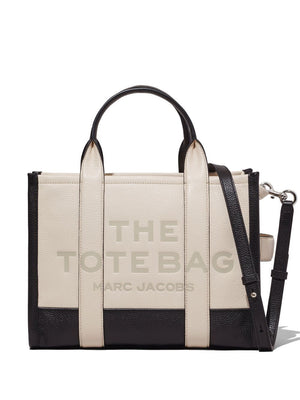 Two-Tone Leather Colorblock Tote Handbag