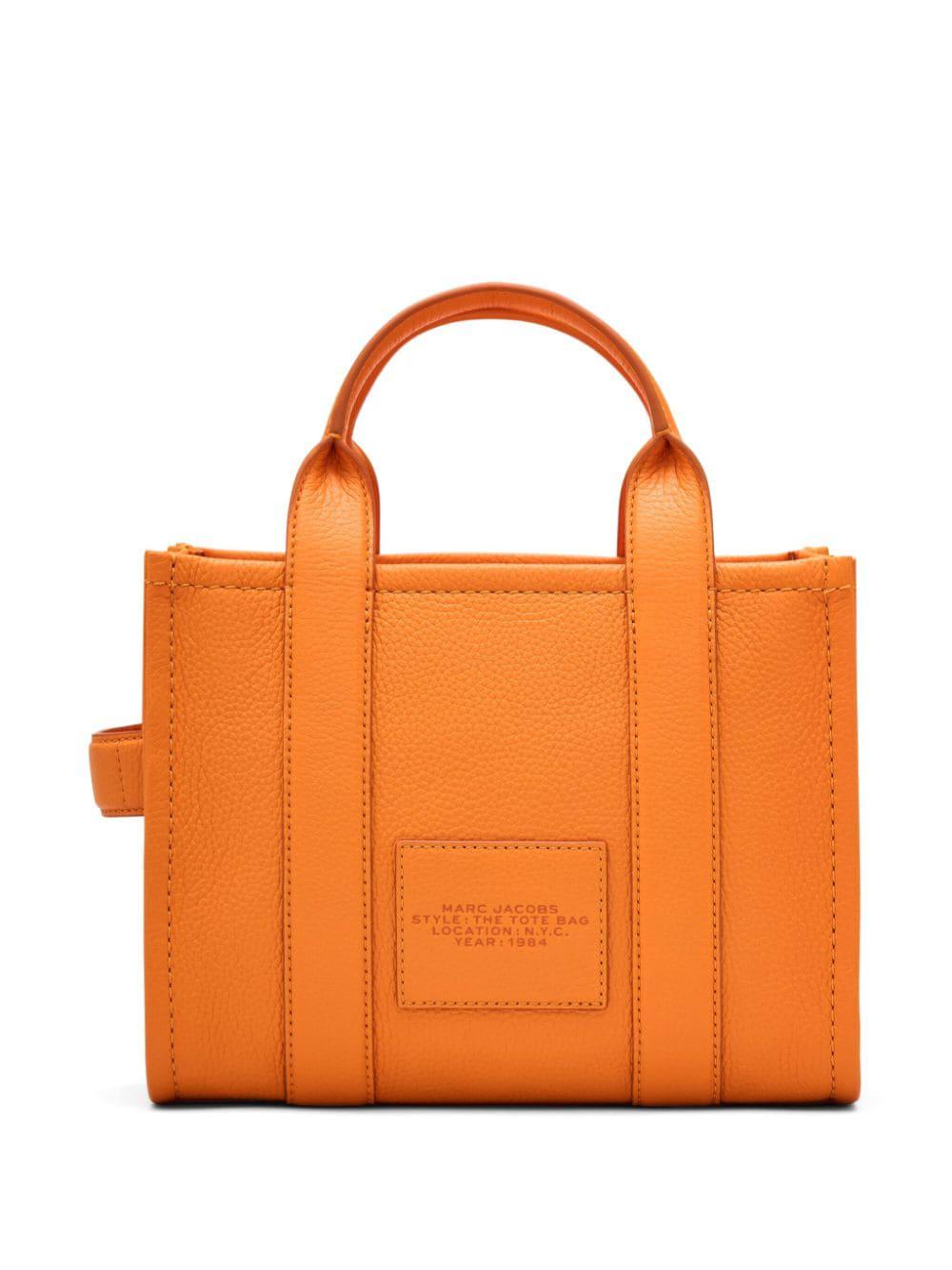 MARC JACOBS Gray Leather Mini Tote Handbag for Women, FW24