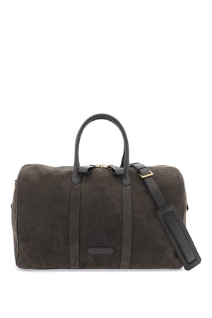حقيبة سفر جلدية للرجال من الجلد الصناعي في اللون البني- SS24