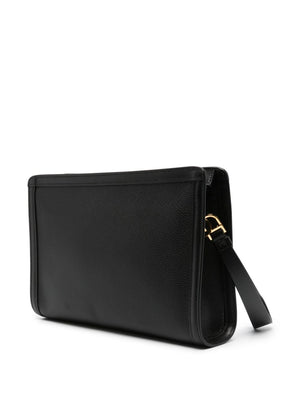 TOM FORD Luxury Zippered Leather Mini Pouch with Wrist Strap