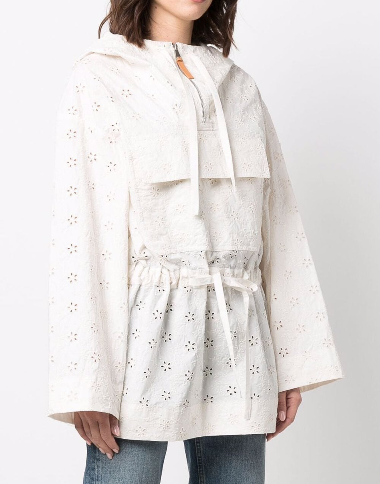 MONCLER Elegant Broderie Anglaise Cape for Women - Spring/Summer 2024