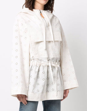 MONCLER Elegant Broderie Anglaise Cape for Women - Spring/Summer 2024