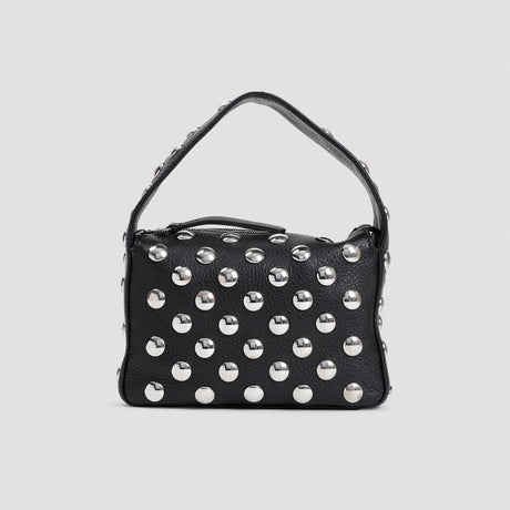 KHAITE Elegant Mini Handbag in Smooth Black Leather (20cm x 12cm x 6cm)