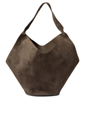 KHAITE Luxurious Suede Shoulder Handbag