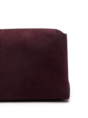 KHAITE Elegant Aubergine Suede Crossbody Handbag