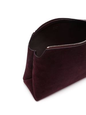 KHAITE Elegant Aubergine Suede Crossbody Handbag