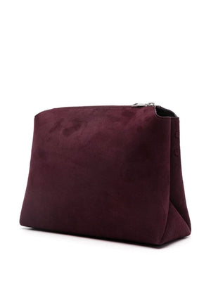 KHAITE Elegant Aubergine Suede Crossbody Handbag