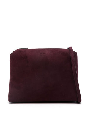 KHAITE Elegant Aubergine Suede Crossbody Handbag