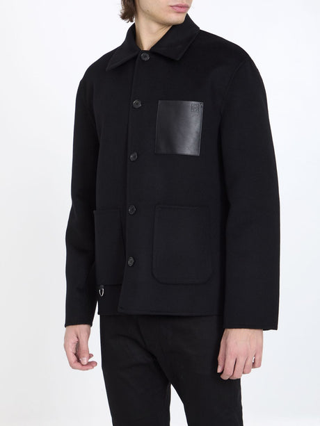 Áo khoác vải nam màu đen LOEWE cho mùa xuân-hè