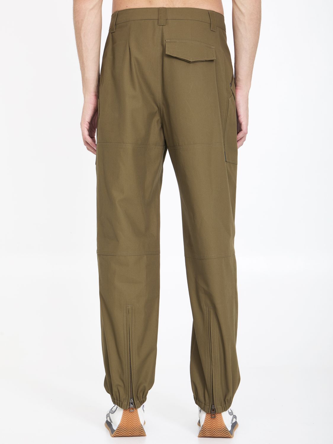 LOEWE Green Cargo Pants in 100% Cotton for Men - SS24