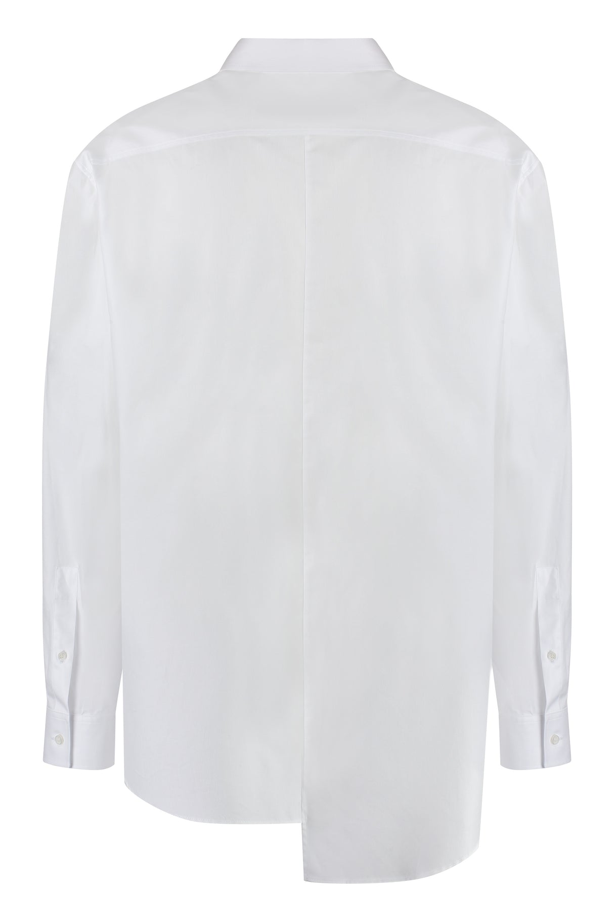 Men's Asymmetrical White Cotton Shirt