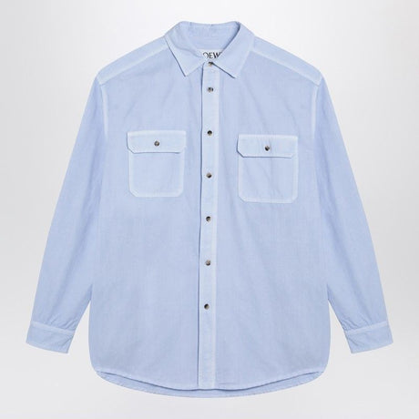 LOEWE Cotton Shirt with Classic Collar and Embroidered Logo