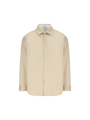 LOEWE Men's Cotton Overshirt with Anagram Embossing