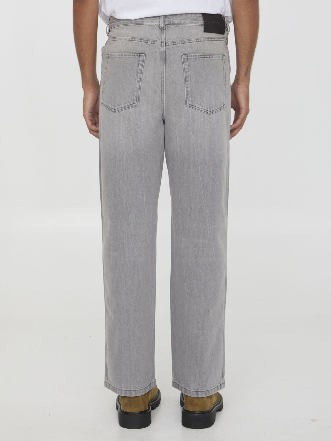 LOEWE Relaxed Fit Baggy Jeans with Stylish Cut-Out Details