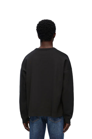 LOEWE Cotton Blend Crewneck Sweater for Men - Black