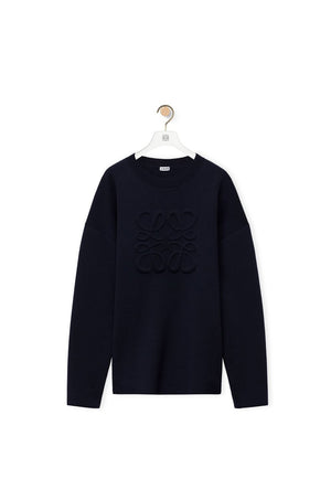 LOEWE Relaxed Fit Crewneck Sweater with Embossed Logo