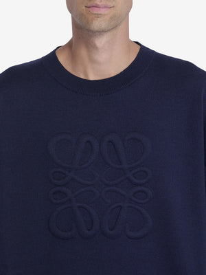 LOEWE Relaxed Fit Crewneck Sweater with Embossed Logo