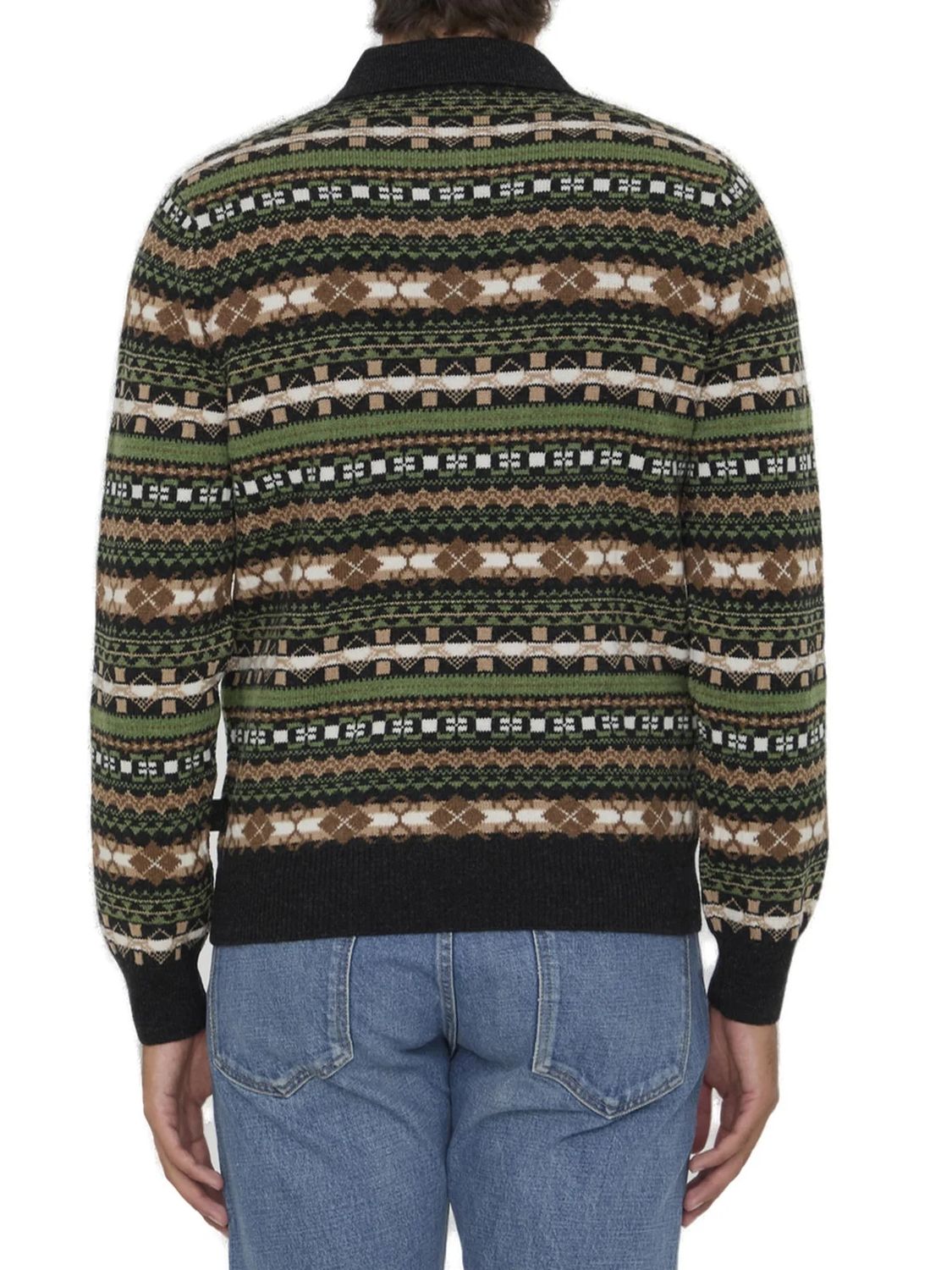 LOEWE Autumn-Winter Polo Sweater in Green Multi