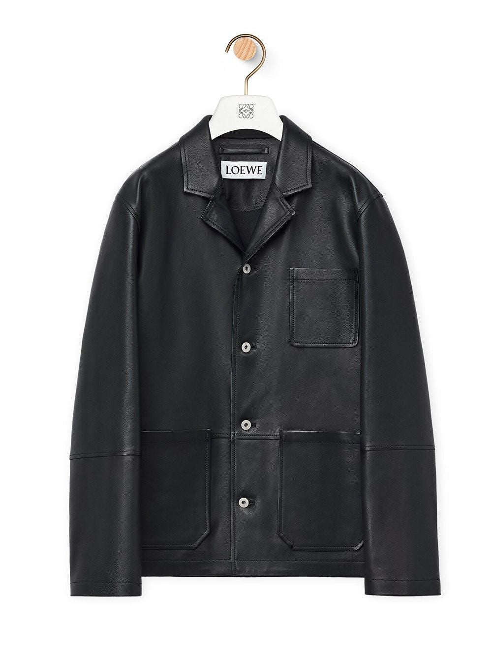 LOEWE Men's Classic Nappa Leather Workwear Jacket