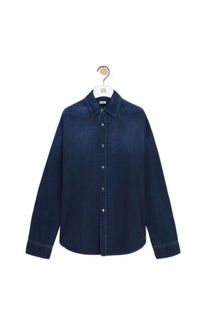 LOEWE Men's Indigo Cotton Overshirt