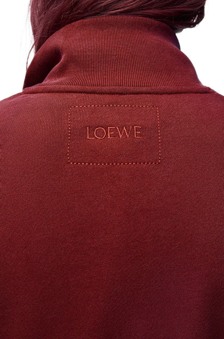 LOEWE Men's Premium Burgundy Zip-Up Sweatshirt