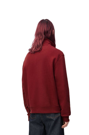 LOEWE Men's Premium Burgundy Zip-Up Sweatshirt