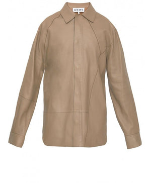 LOEWE Beige Lambskin Puzzle Shirt for Men - SS23 Collection