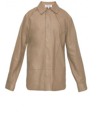 Beige Lambskin Puzzle Collar Shirt - SS23 Collection