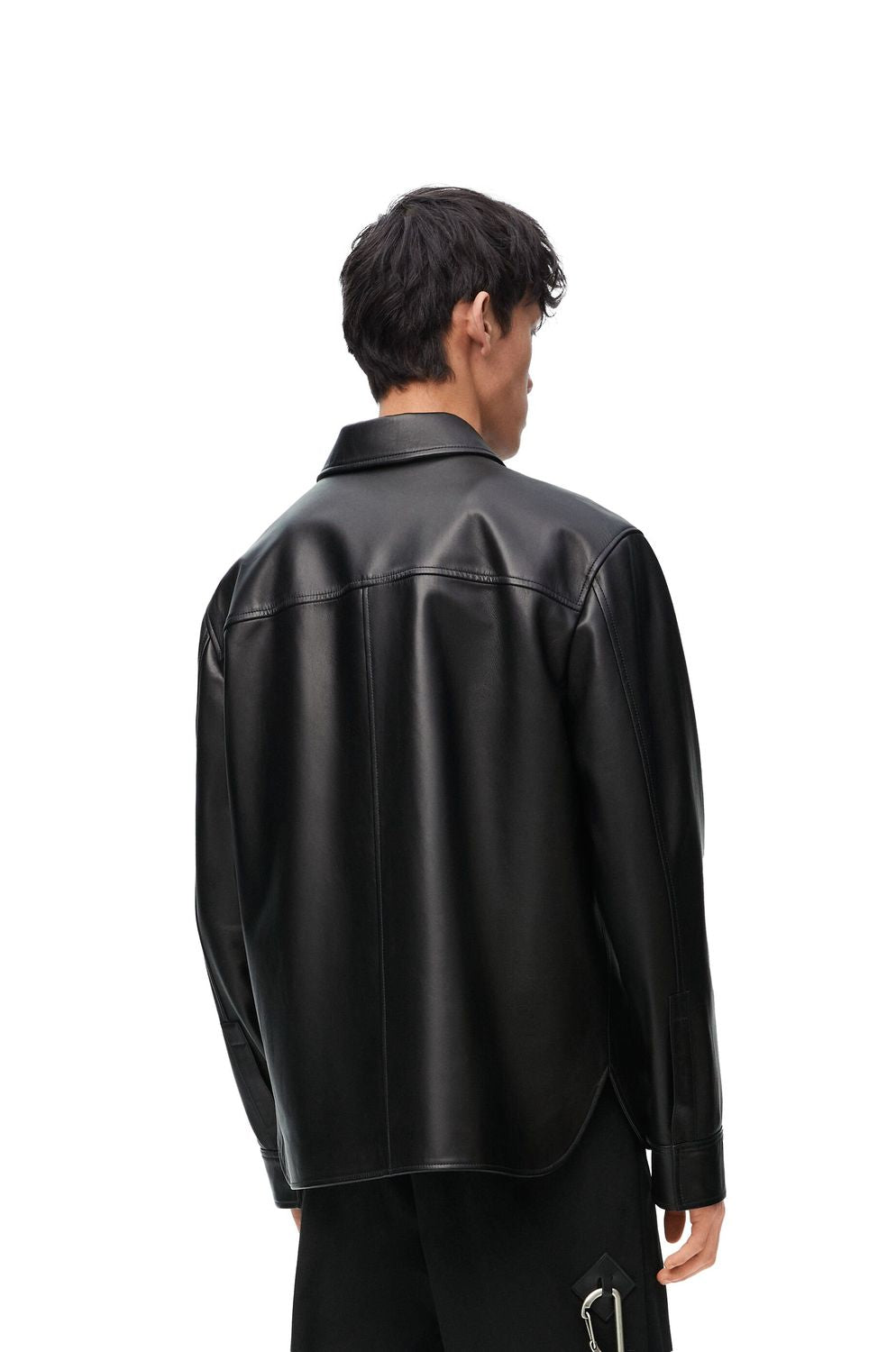 LOEWE Men's Luxe Black Lambskin Overshirt